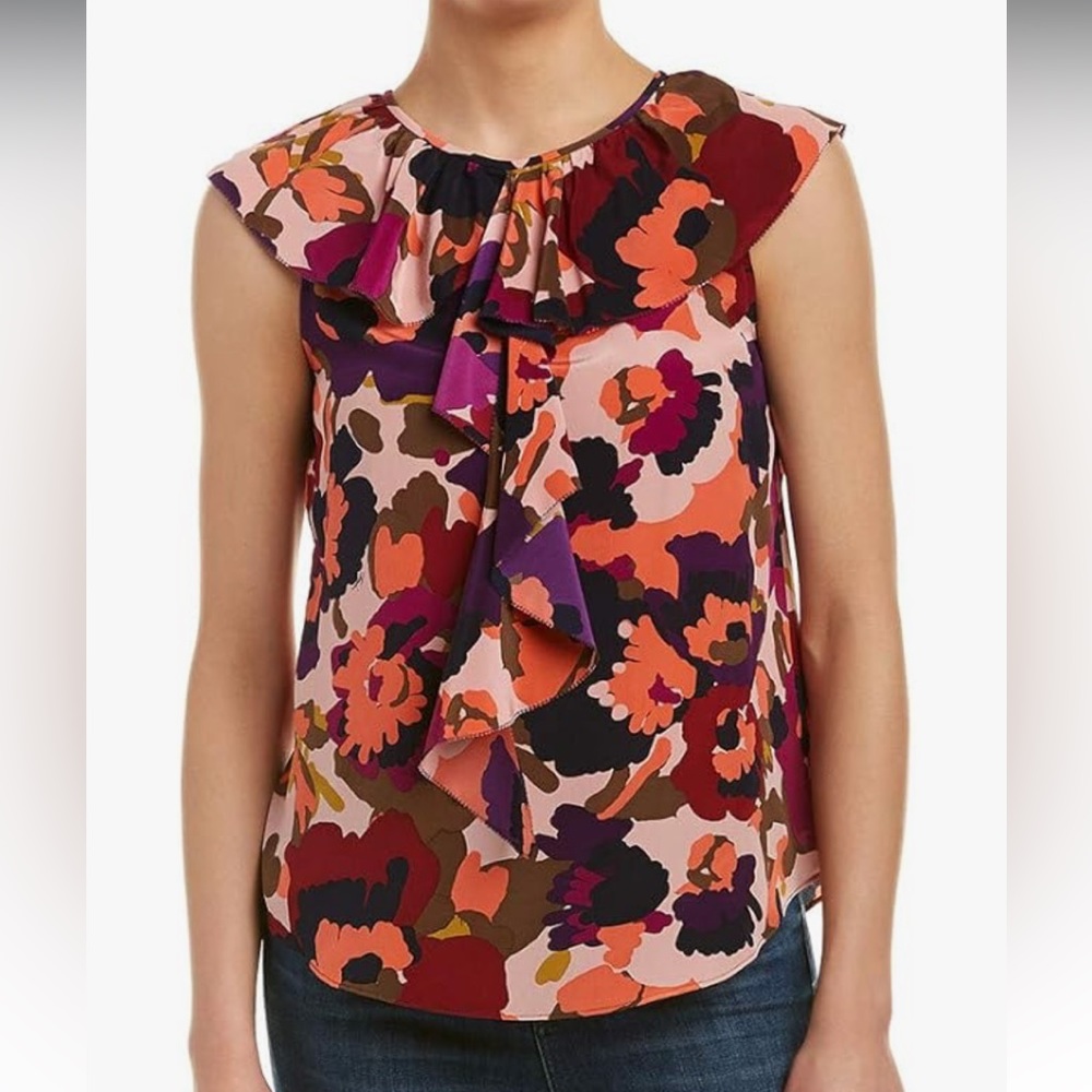 Trina Turk silk sleeveless blouse